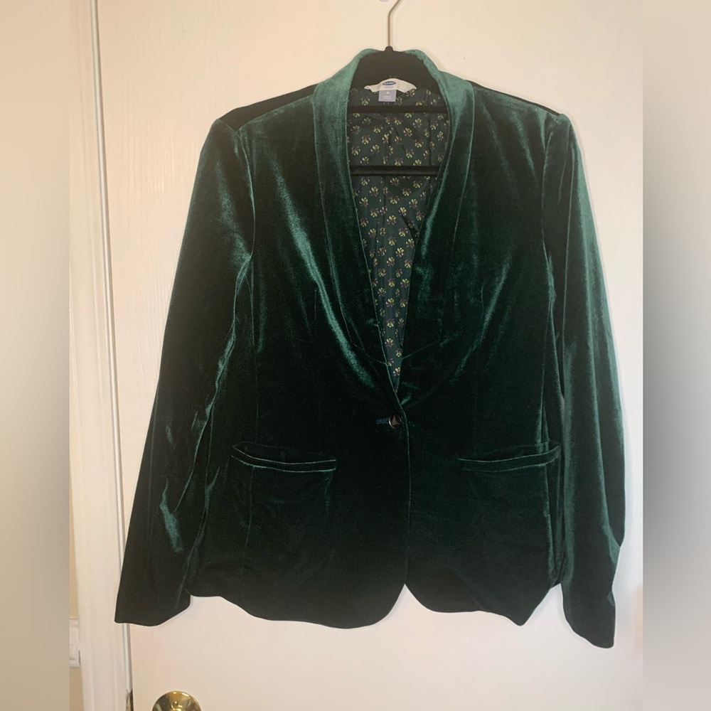 Old Navy Velvet  Emerald green blazer size M